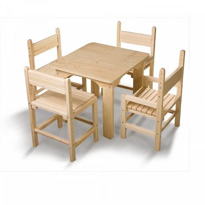 Детский стол и стул сосновый 1